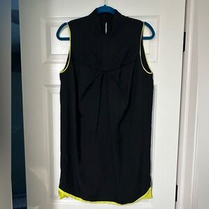 EUC L.A.M.B. by Gwen Stefani Black Mod Dress with Neon Yellow Trim, size 8